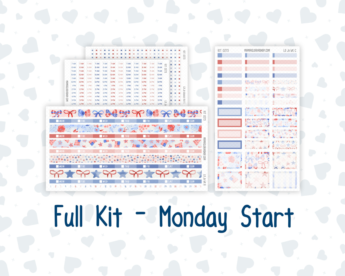 Kit 0273 - Laurel Denise The Jo Planner - Weekly Kit - July - Americana In Bloom