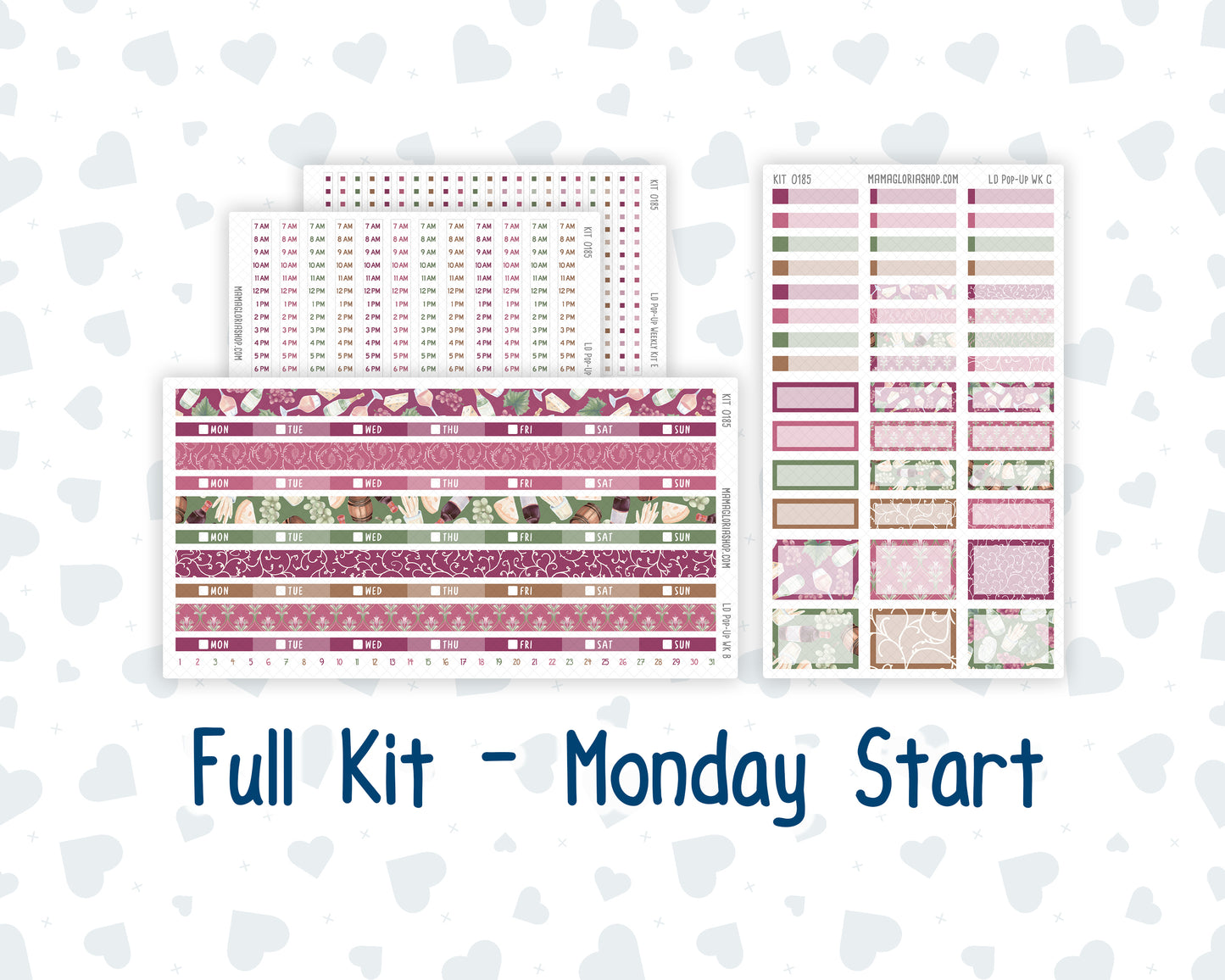 Kit 0185 - Laurel Denise Pop-Up - Weekly Kit - September - Wine Time