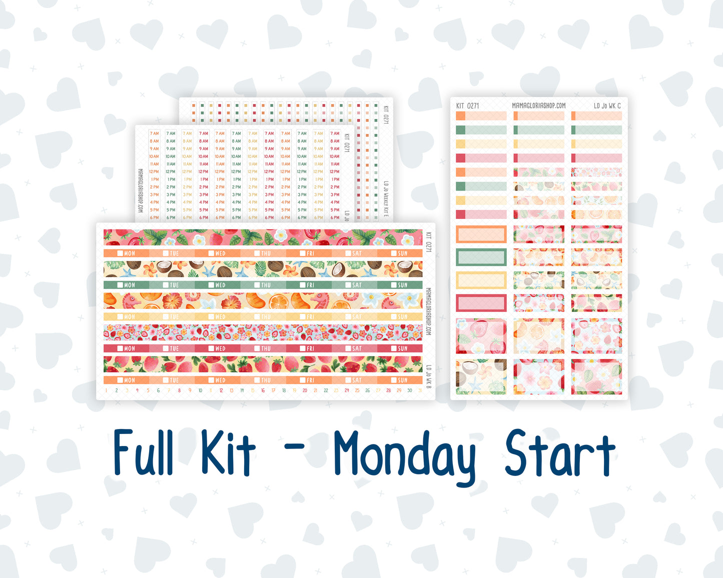Kit 0271 - Laurel Denise The Jo Planner - Weekly Kit - June - Strawberry Shore