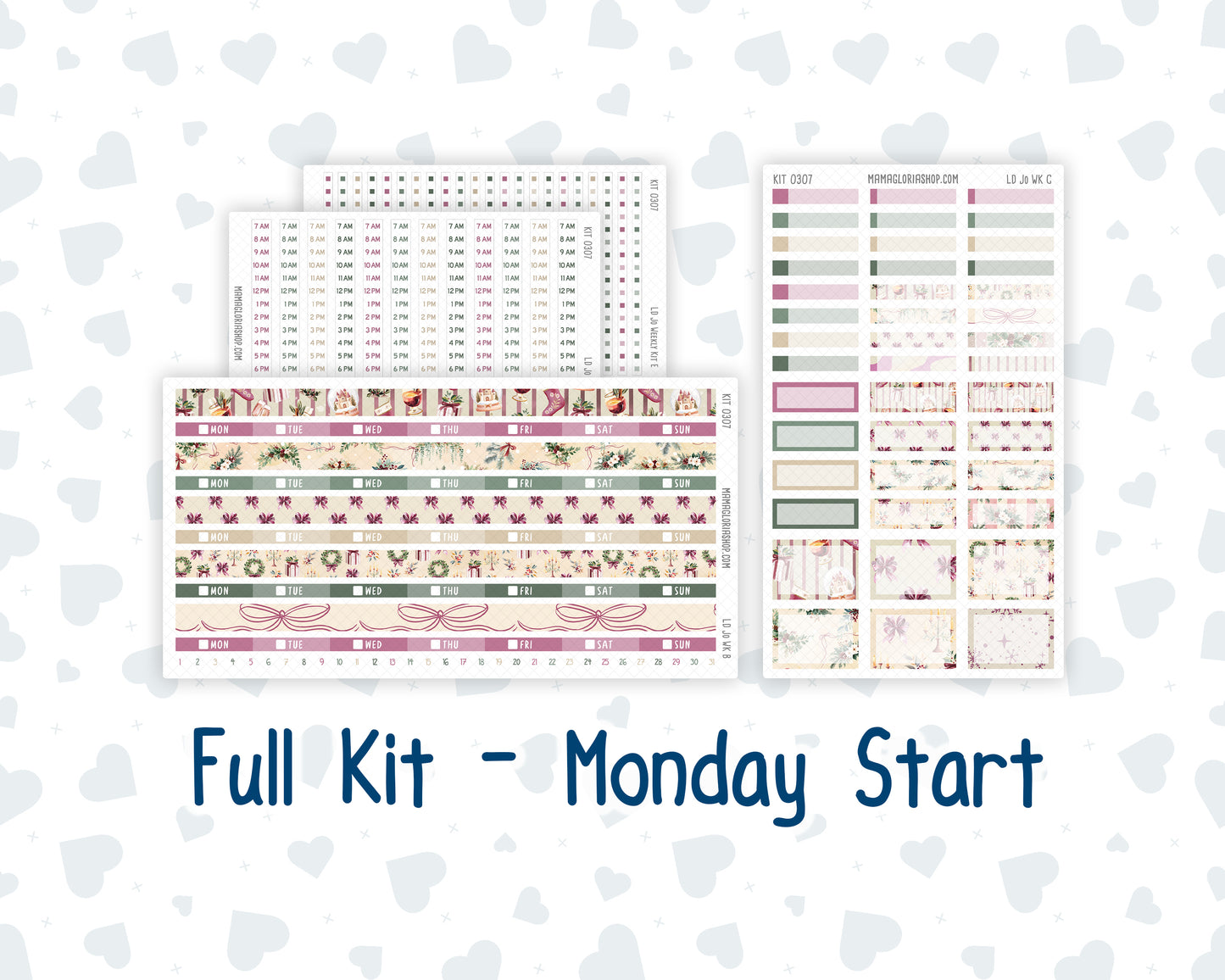 Kit 0307 - Laurel Denise The Jo Planner - Weekly Kit - December - Velvet Hearth