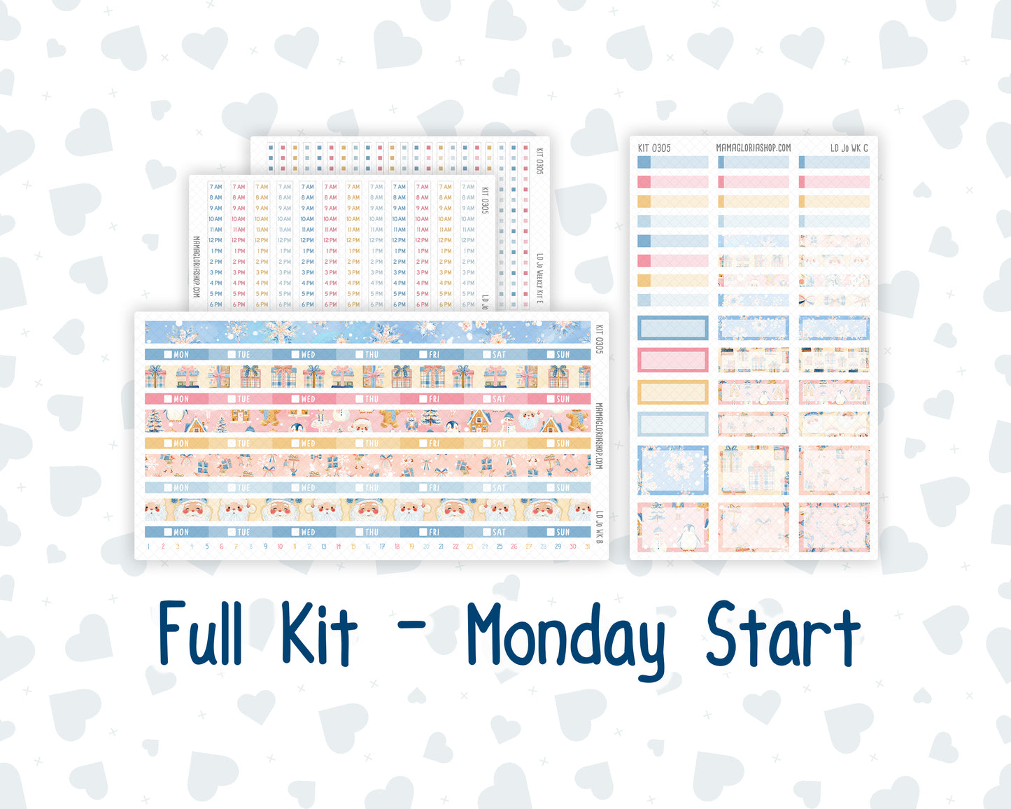 Kit 0305 - Laurel Denise The Jo Planner - Weekly Kit - December - Sugarplum Parade