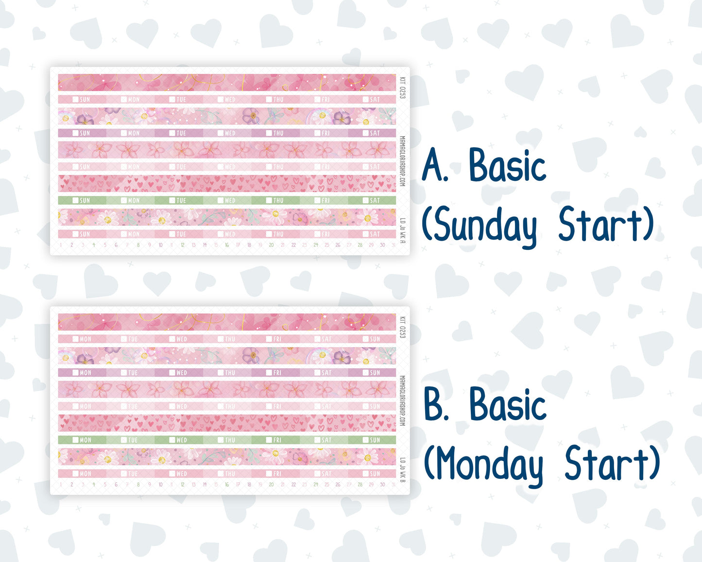 Kit 0253 - Laurel Denise The Jo Planner - Weekly Kit - February - Rosy Daydreams