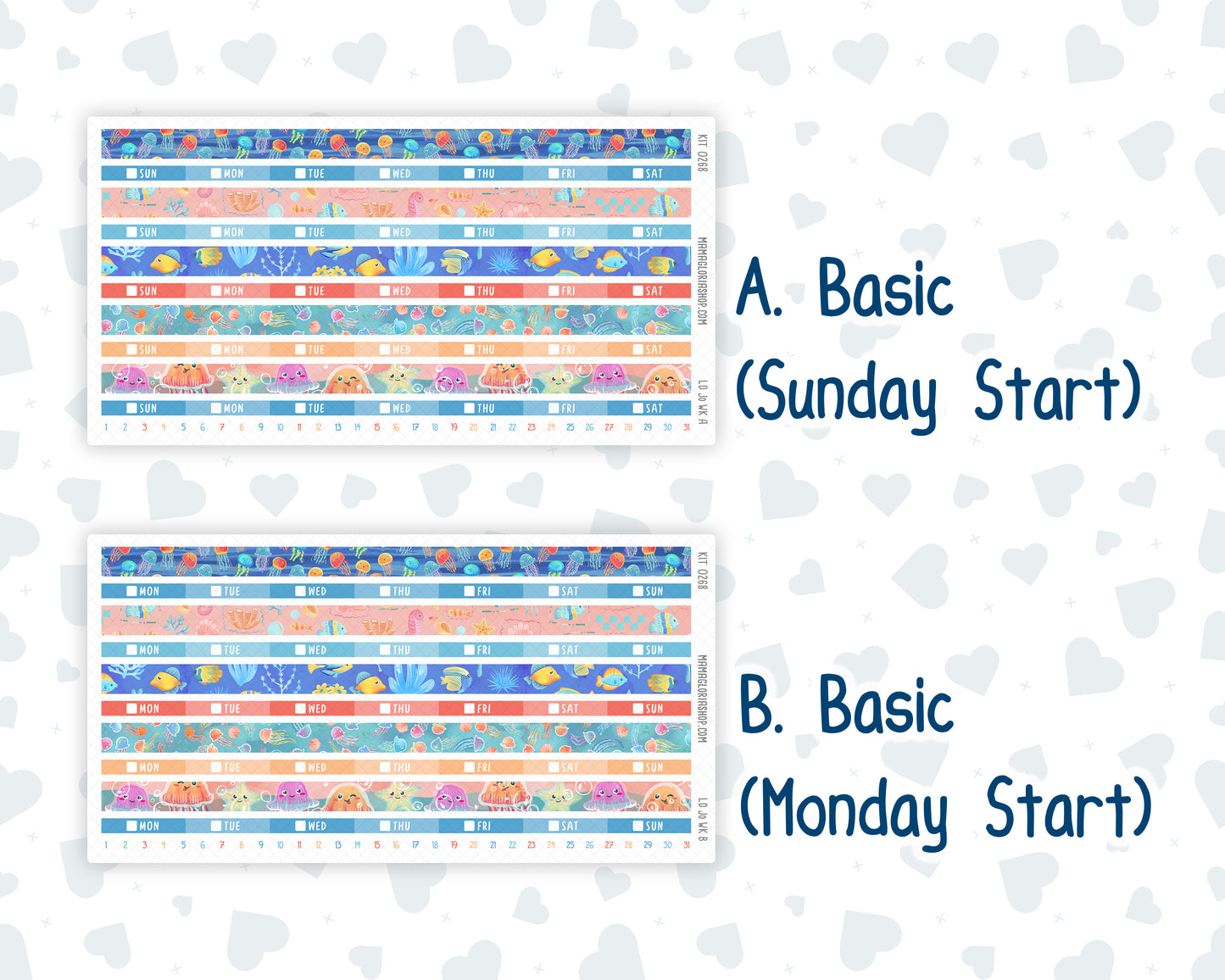 Kit 0268 - Laurel Denise The Jo Planner - Weekly Kit - June - Sea Sweeties