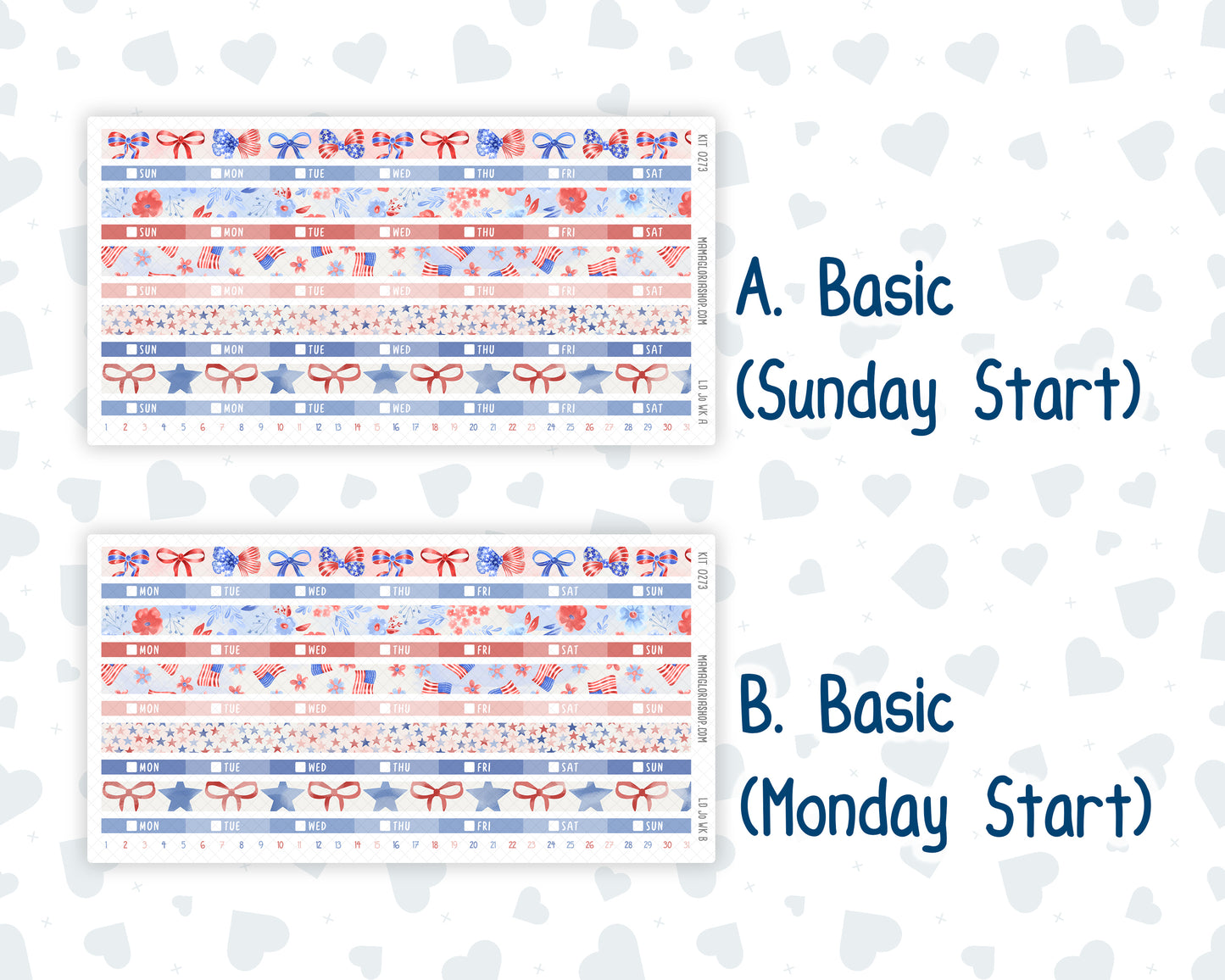Kit 0273 - Laurel Denise The Jo Planner - Weekly Kit - July - Americana In Bloom