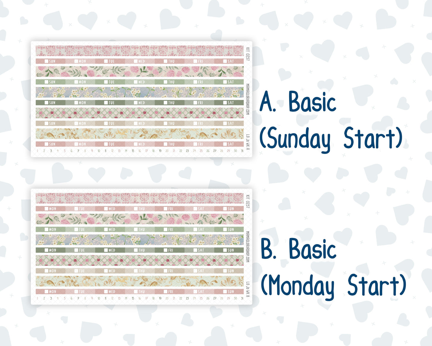 Kit 0257 - Laurel Denise The Jo Planner - Weekly Kit - March - Blush Garden