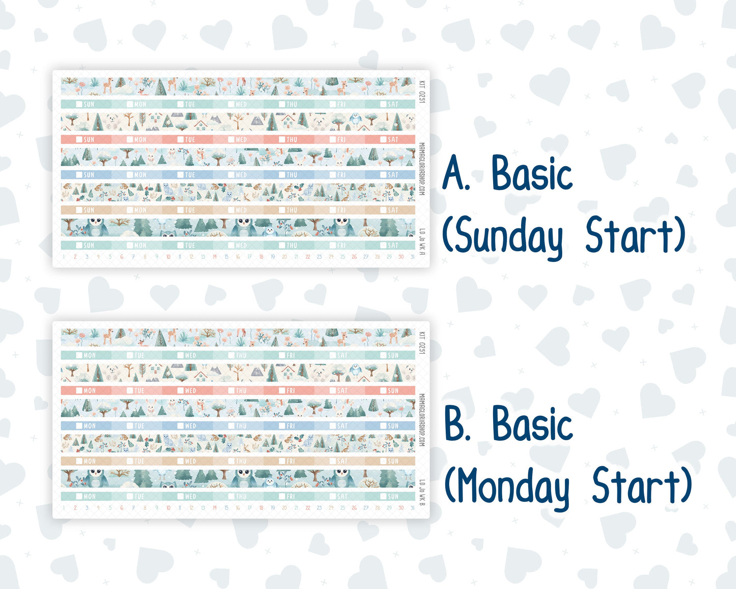 Kit 0251 - Laurel Denise The Jo Planner - Weekly Kit - January - Pine & Paws