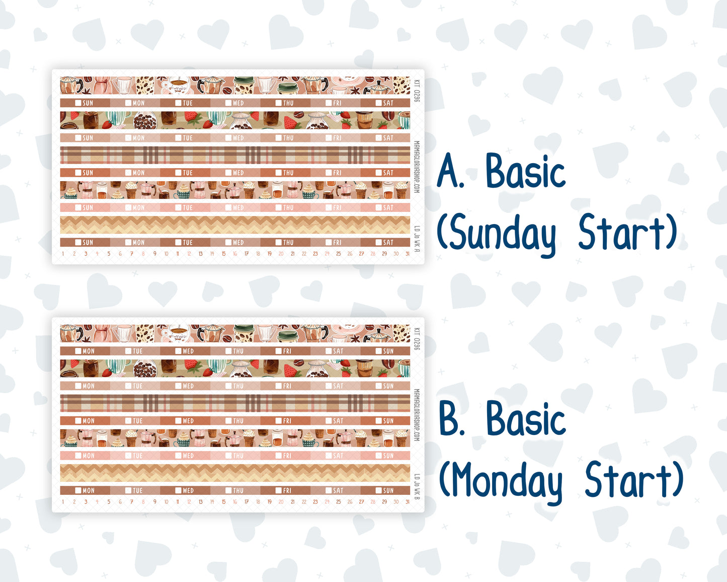 Kit 0296 - Laurel Denise The Jo Planner - Weekly Kit - September - Coffee Break