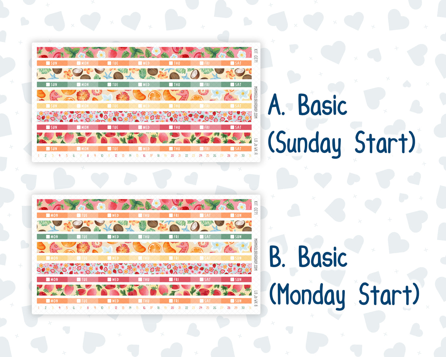 Kit 0271 - Laurel Denise The Jo Planner - Weekly Kit - June - Strawberry Shore
