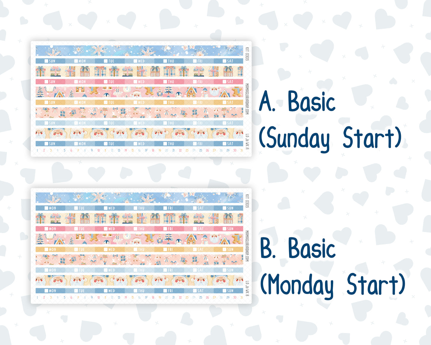 Kit 0305 - Laurel Denise The Jo Planner - Weekly Kit - December - Sugarplum Parade