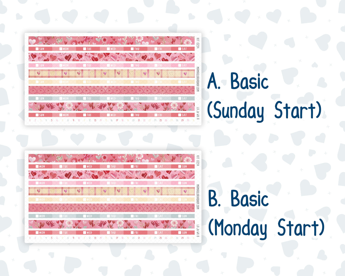 Kit 0254 - Laurel Denise The Jo Planner - Weekly Kit - February - Valentine Village