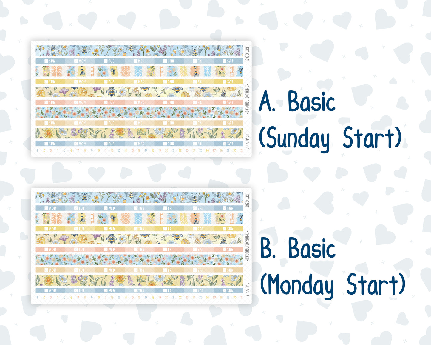Kit 0265 - Laurel Denise The Jo Planner - Weekly Kit - May - Honeybee Sky