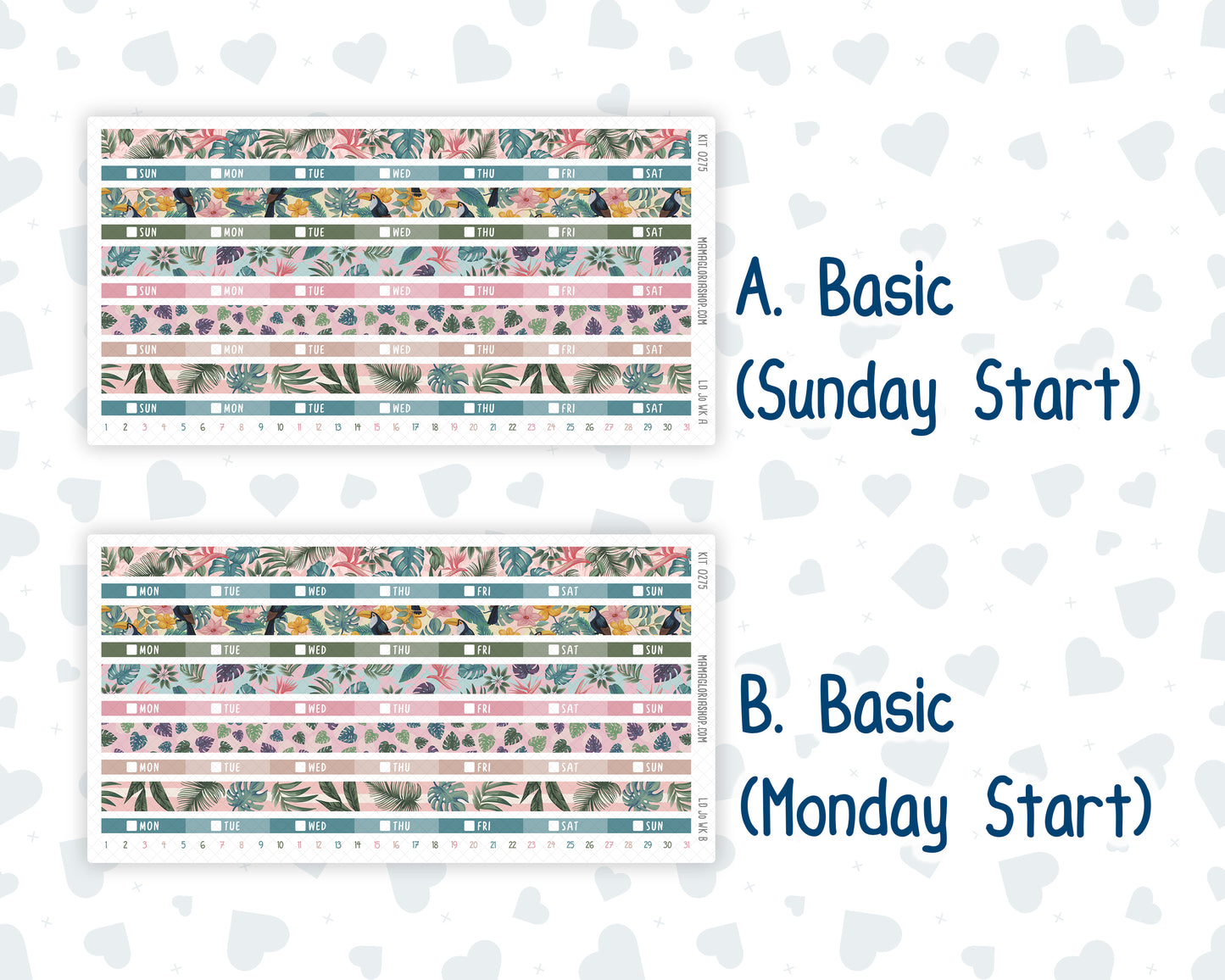 Kit 0275 - Laurel Denise The Jo Planner - Weekly Kit - July - Tropical Safari Blush