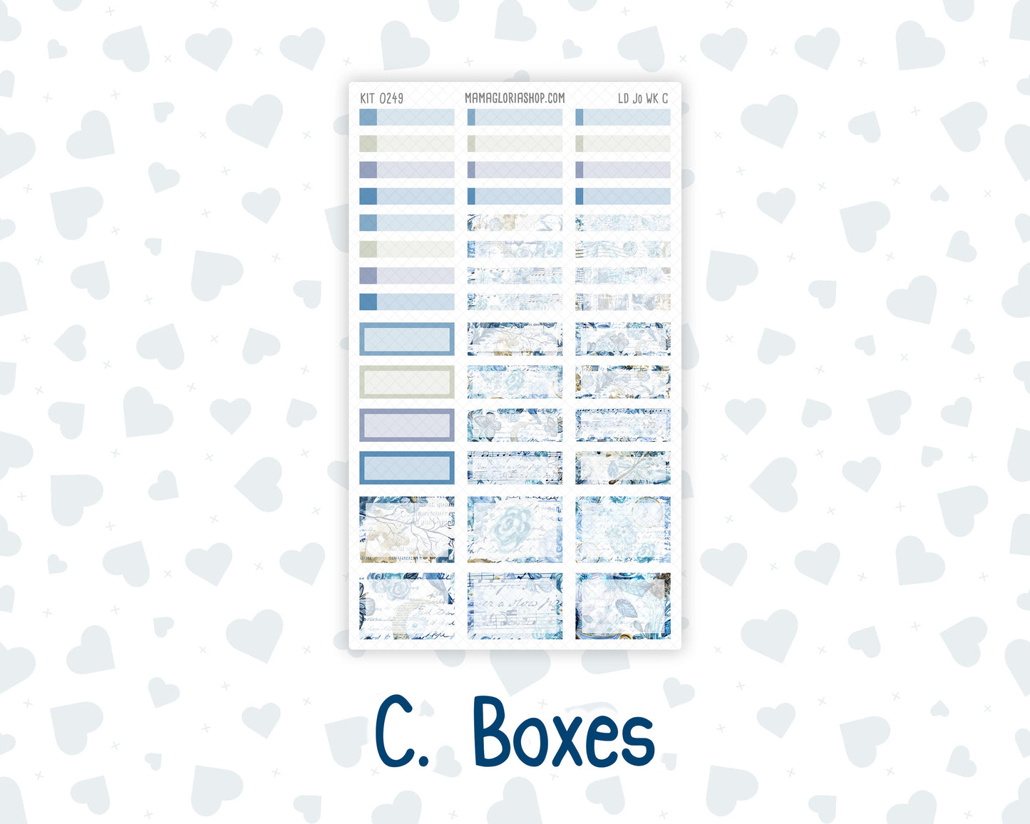 Kit 0249 - Laurel Denise The Jo Planner - Weekly Kit - January - Icy Lace