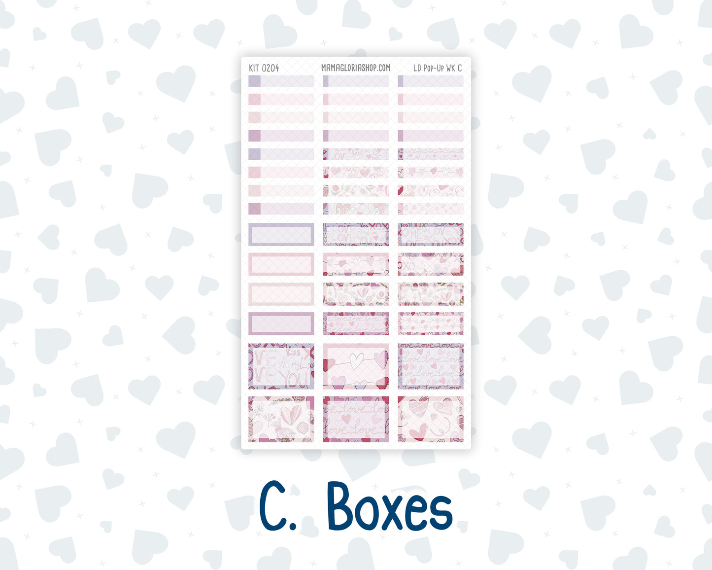 Kit 0204 - Laurel Denise Pop-Up - Weekly Kit - February - Valentines Garden