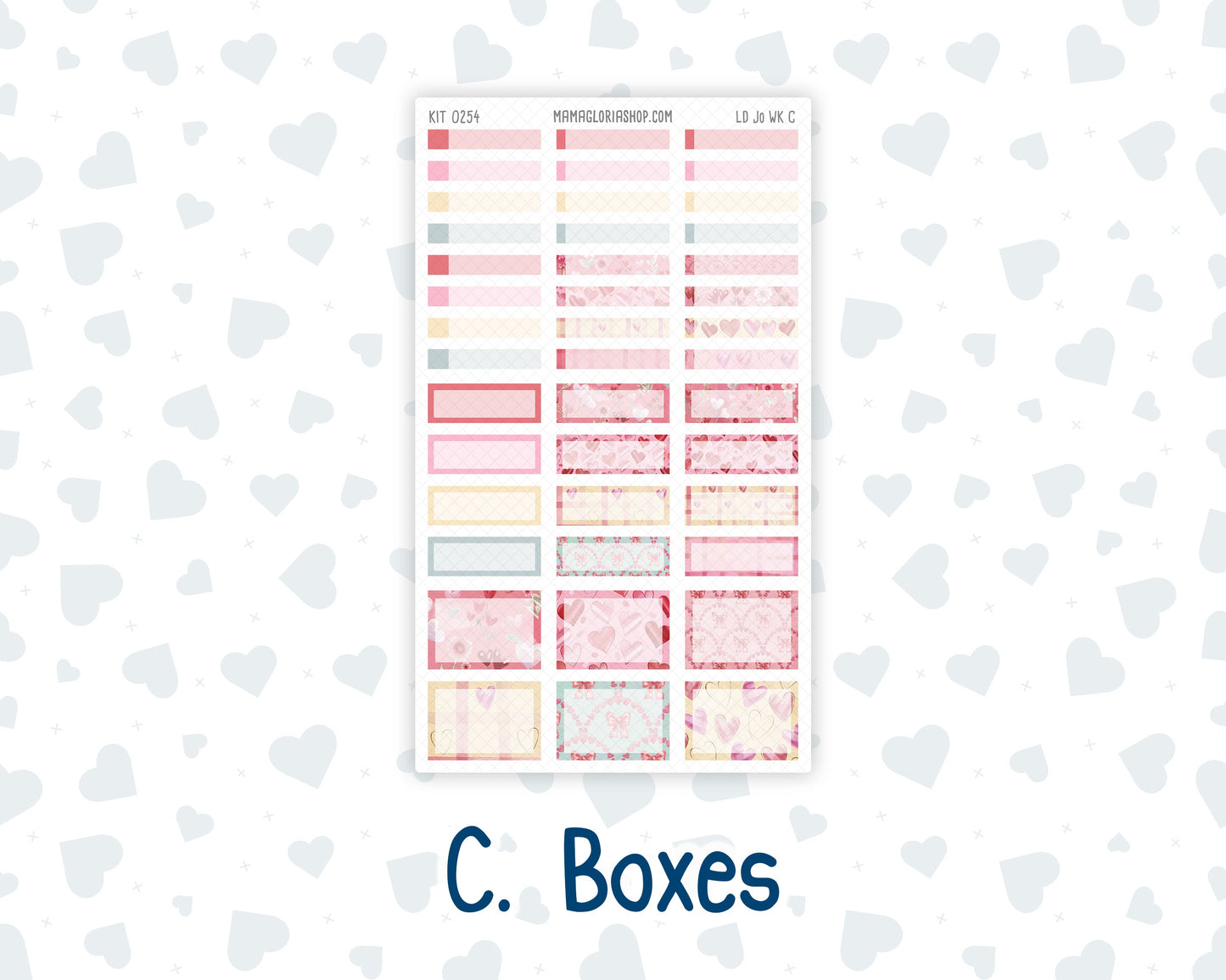 Kit 0254 - Laurel Denise The Jo Planner - Weekly Kit - February - Valentine Village