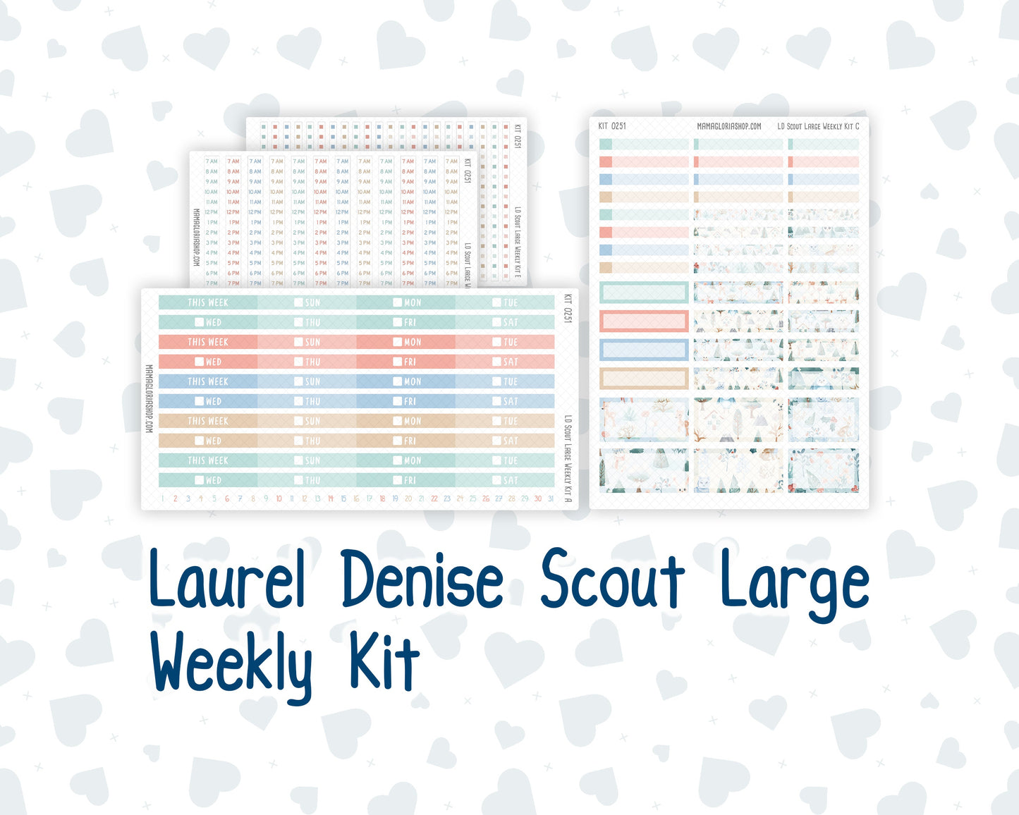 Kit 0251 - Laurel Denise The Scout Planner Large - Weekly Kit - January - Pine & Paws