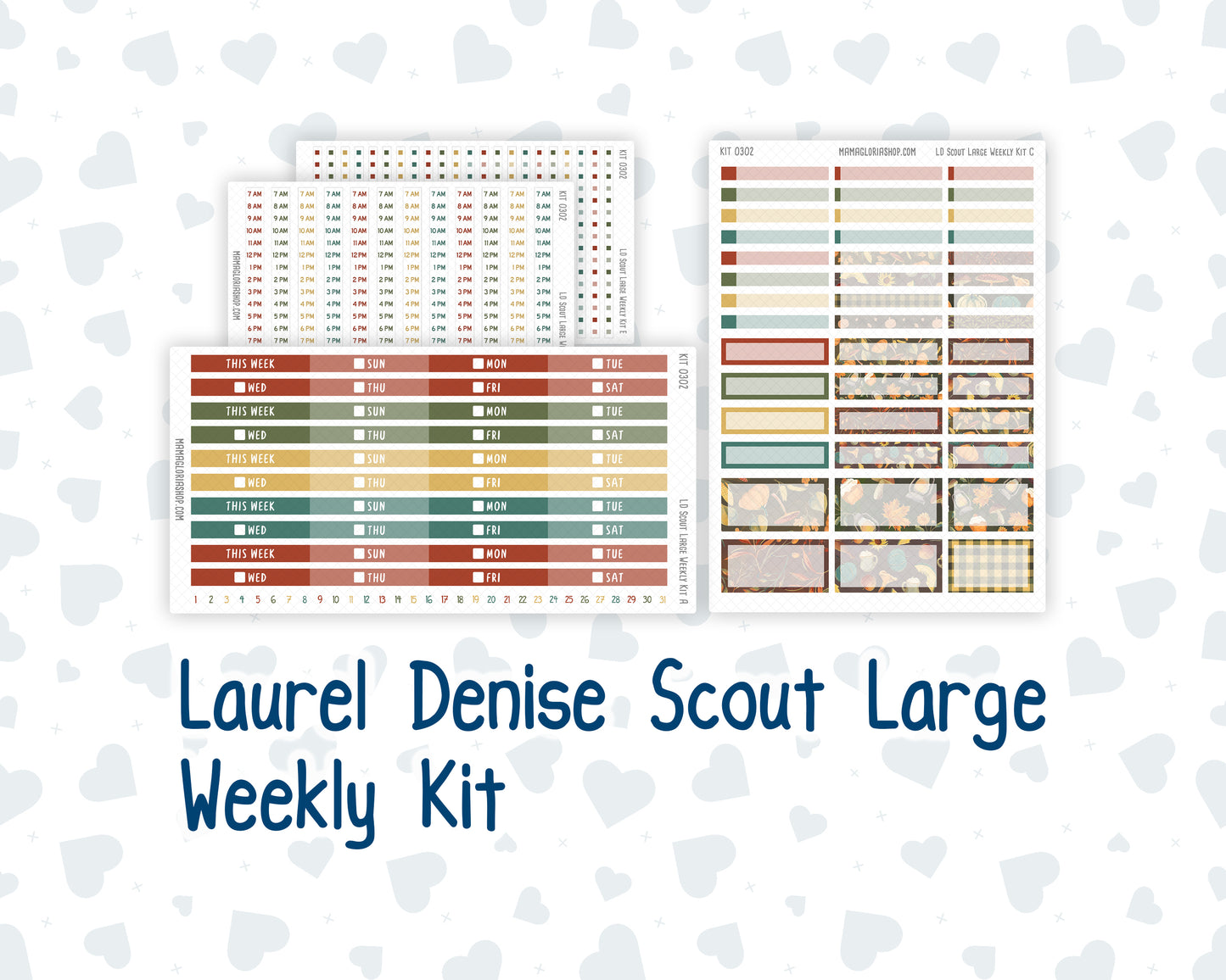Kit 0302 - Laurel Denise The Scout Planner Large - Weekly Kit - November - Thankful Season