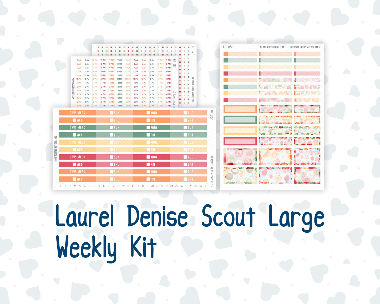 Kit 0271 - Laurel Denise The Scout Planner Large - Weekly Kit - June - Strawberry Shore