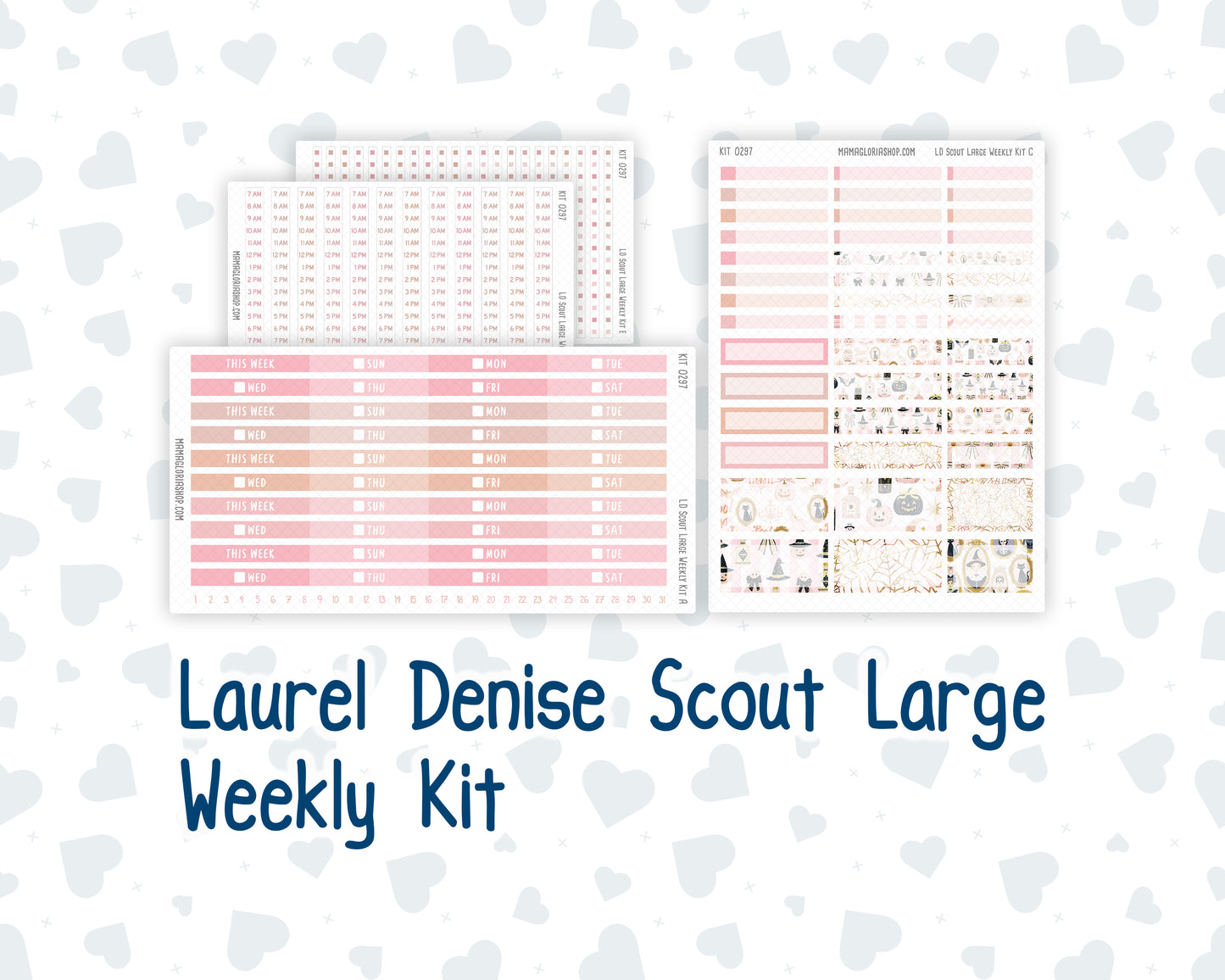 Kit 0297 - Laurel Denise The Scout Planner Large - Weekly Kit - October - Pink Spell