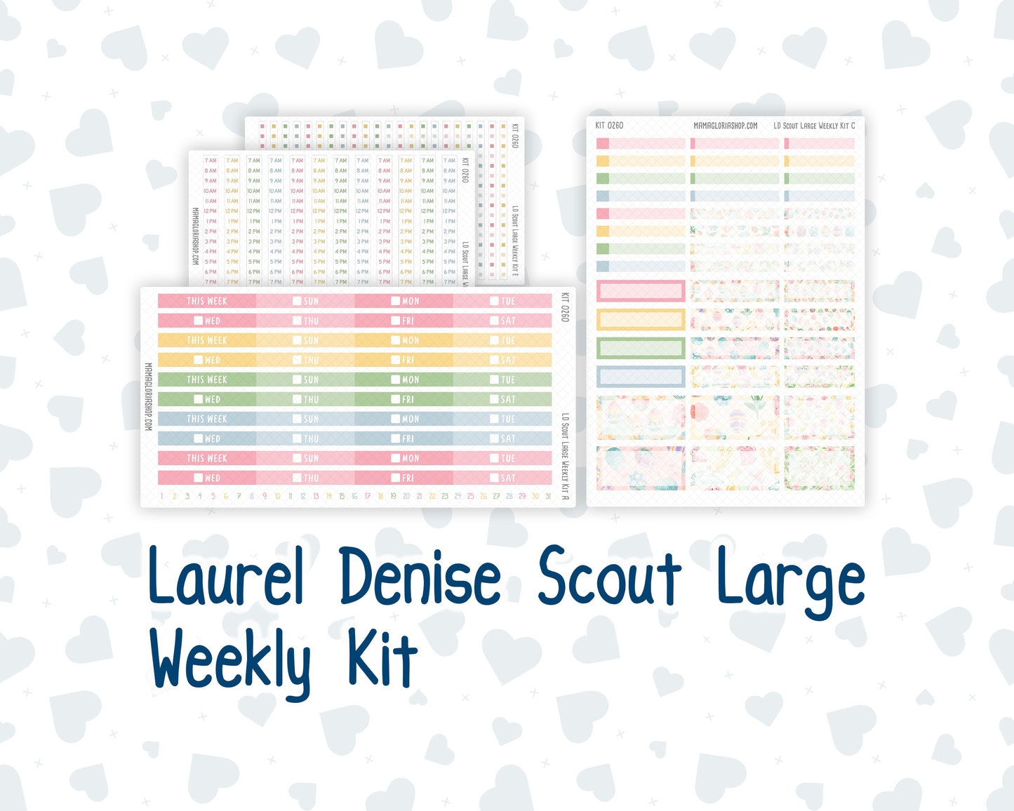 Kit 0260 - Laurel Denise The Scout Planner Large - Weekly Kit - April - Pastel Egg Hunt