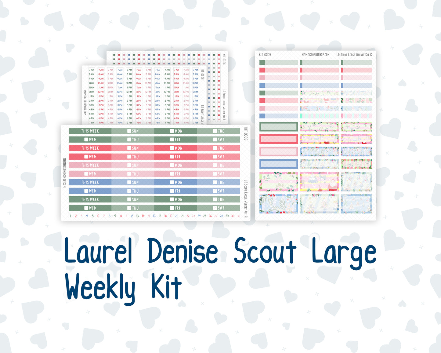Kit 0306 - Laurel Denise The Scout Planner Large - Weekly Kit - December - Jolly Mischief
