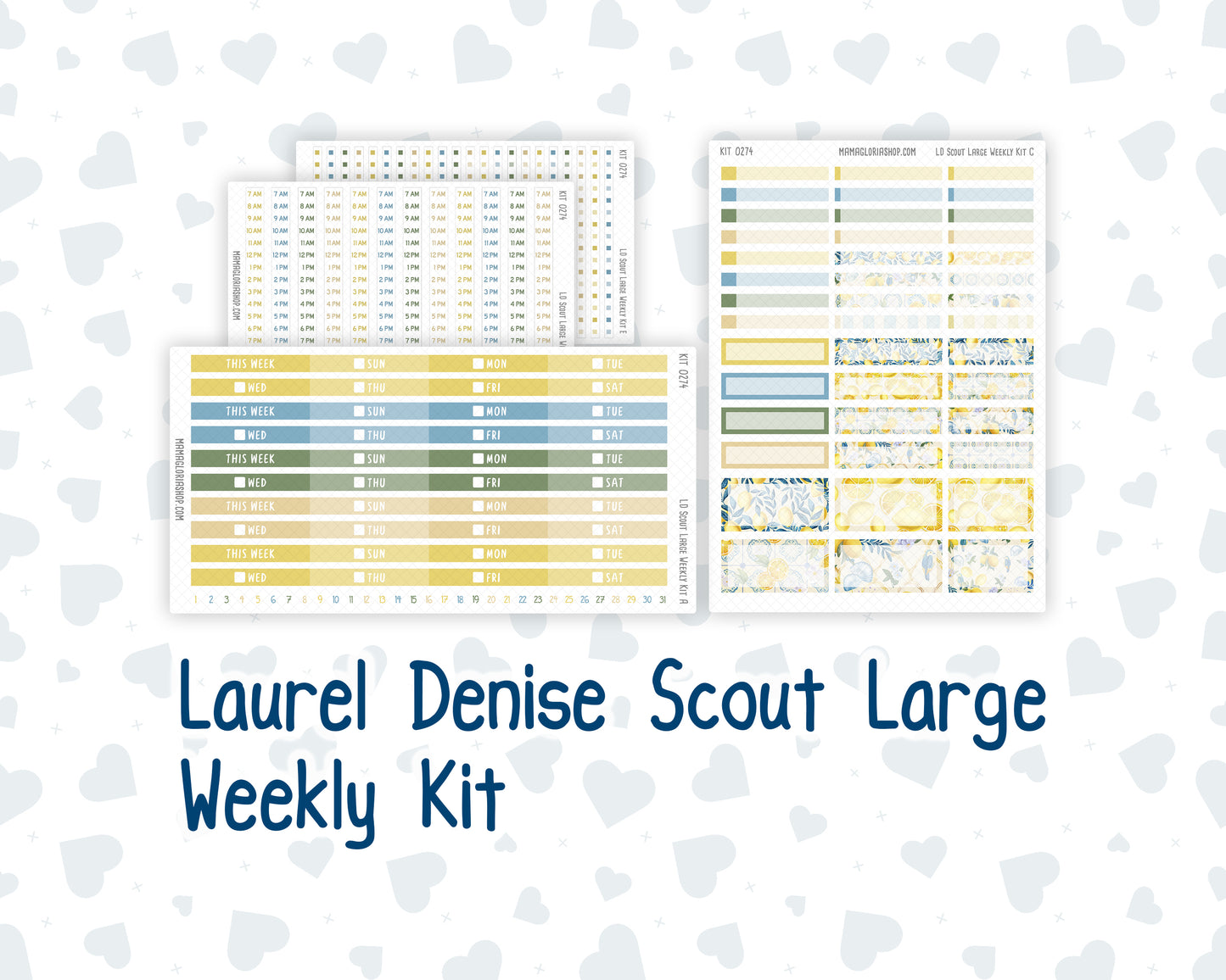 Kit 0274 - Laurel Denise The Scout Planner Large - Weekly Kit - July - Sunny Lemon Shore