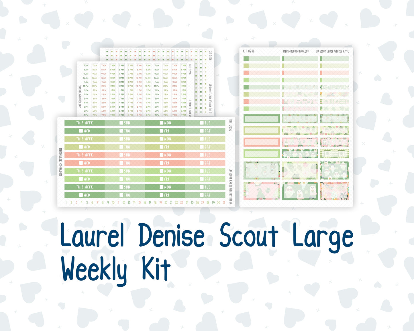 Kit 0256 - Laurel Denise The Scout Planner Large - Weekly Kit - March - Froggy Luck