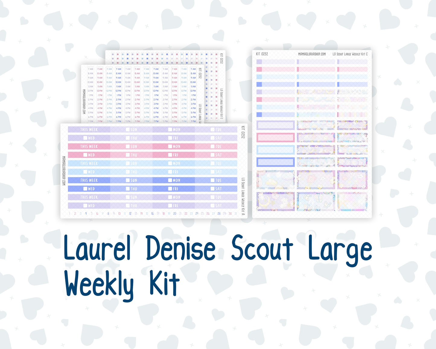 Kit 0252 - Laurel Denise The Scout Planner Large - Weekly Kit - February - Tokyo Candy Cloud