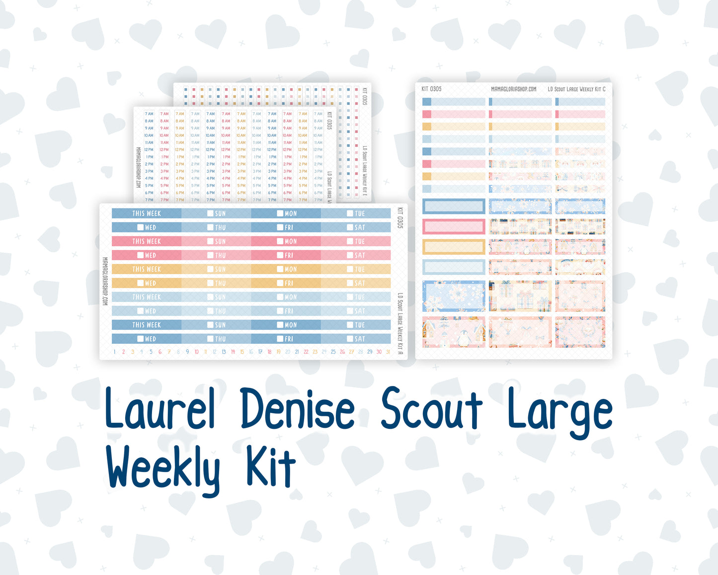 Kit 0305 - Laurel Denise The Scout Planner Large - Weekly Kit - December - Sugarplum Parade