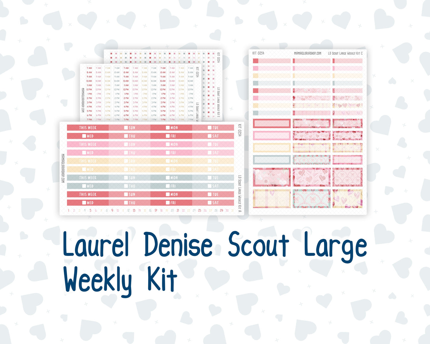 Kit 0254 - Laurel Denise The Scout Planner Large - Weekly Kit - February - Valentine Village
