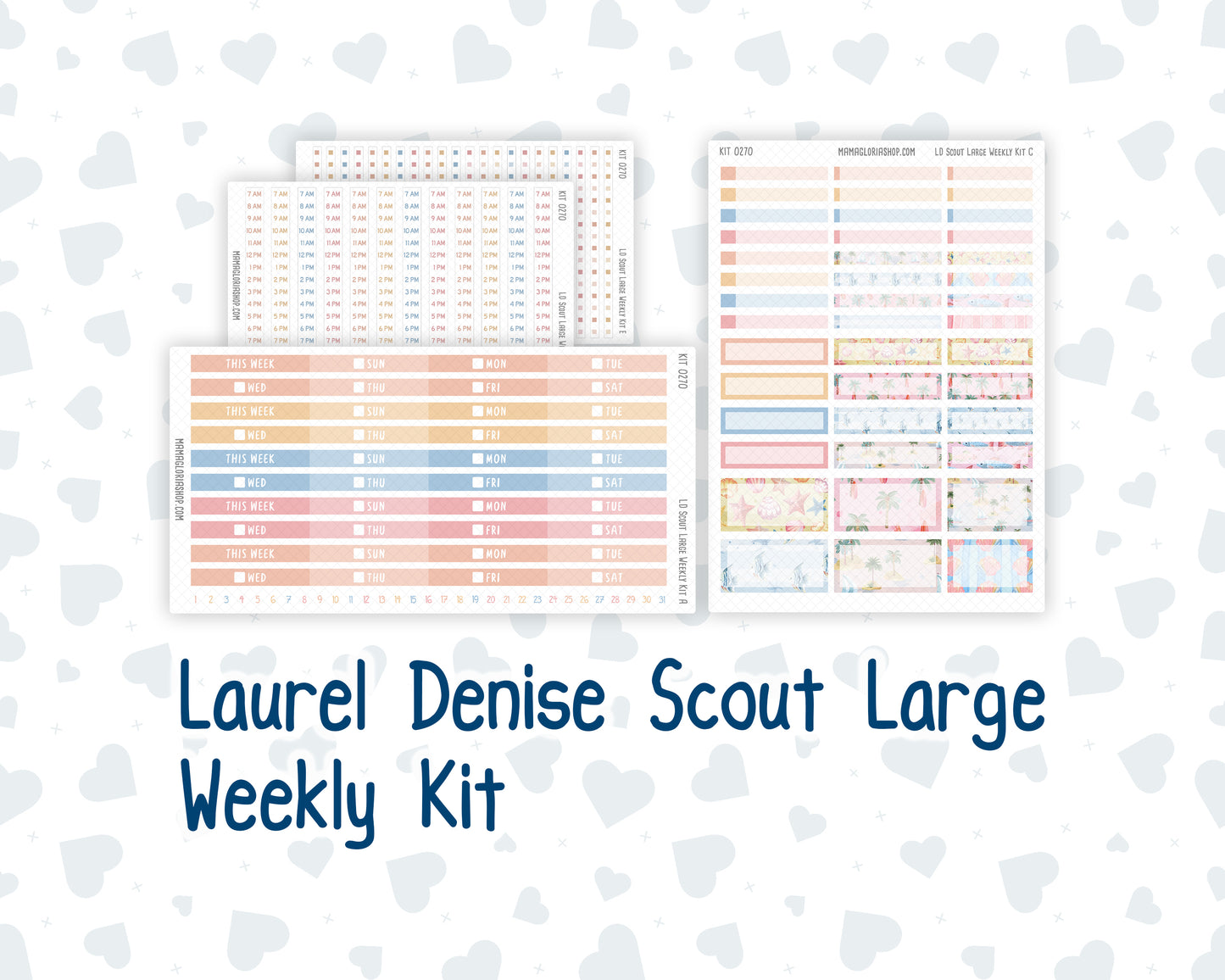 Kit 0270 - Laurel Denise The Scout Planner Large - Weekly Kit - June - Beachside Bliss