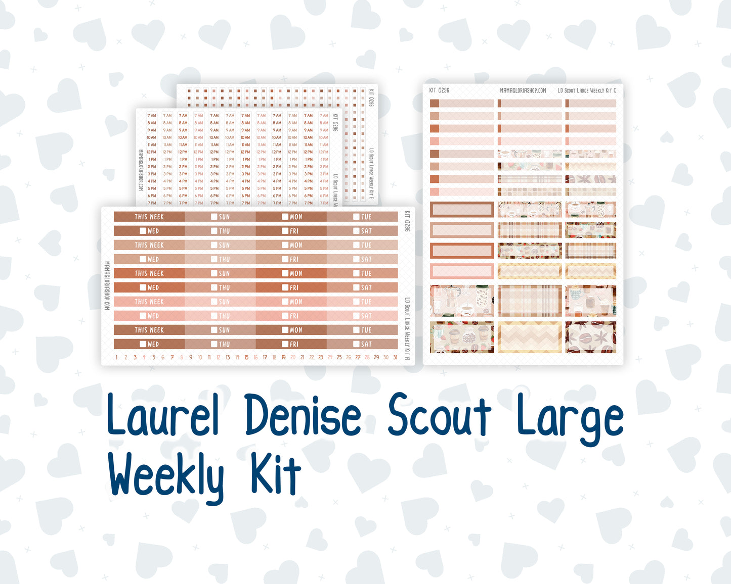 Kit 0296 - Laurel Denise The Scout Planner Large - Weekly Kit - September - Coffee Break