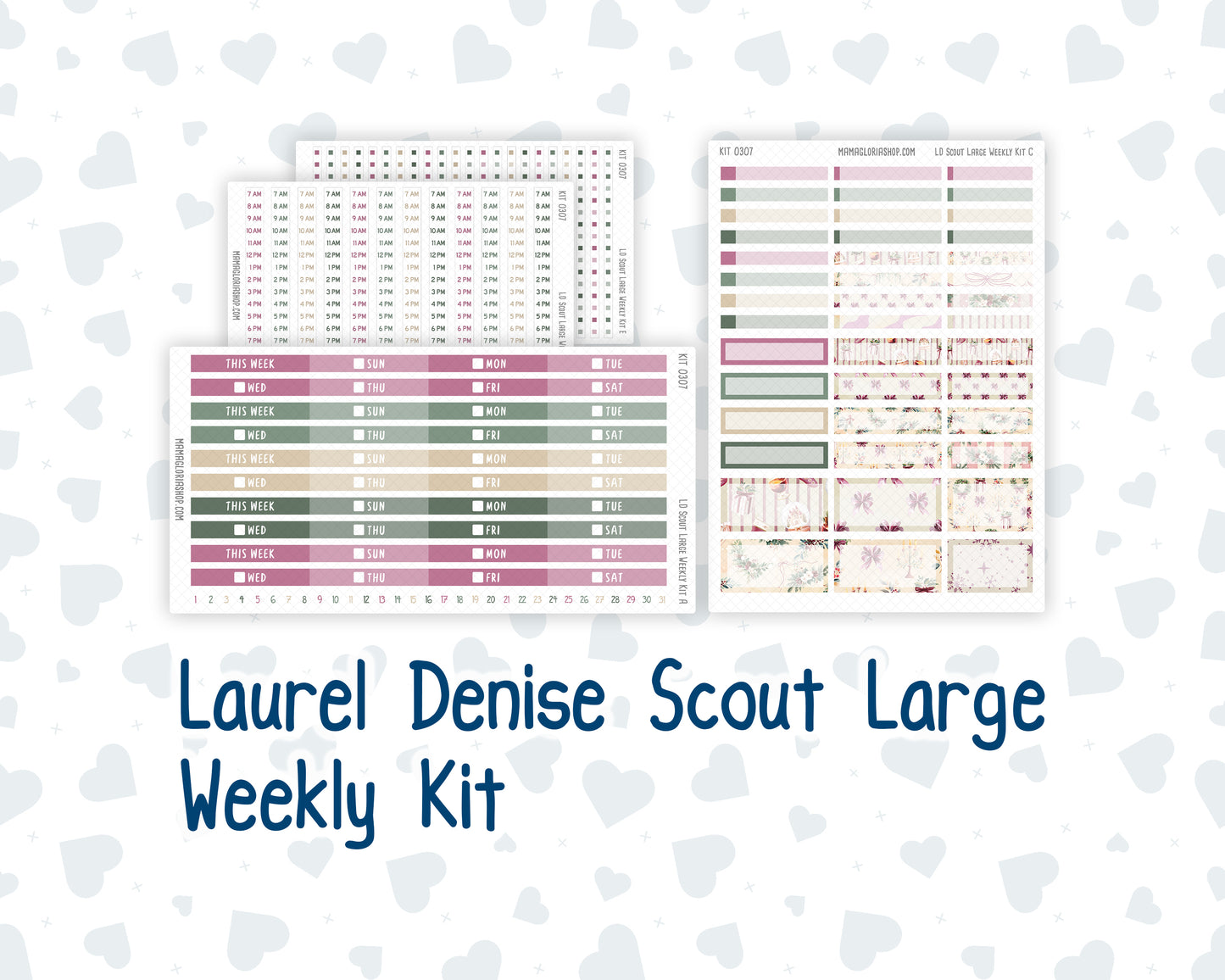 Kit 0307 - Laurel Denise The Scout Planner Large - Weekly Kit - December - Velvet Hearth
