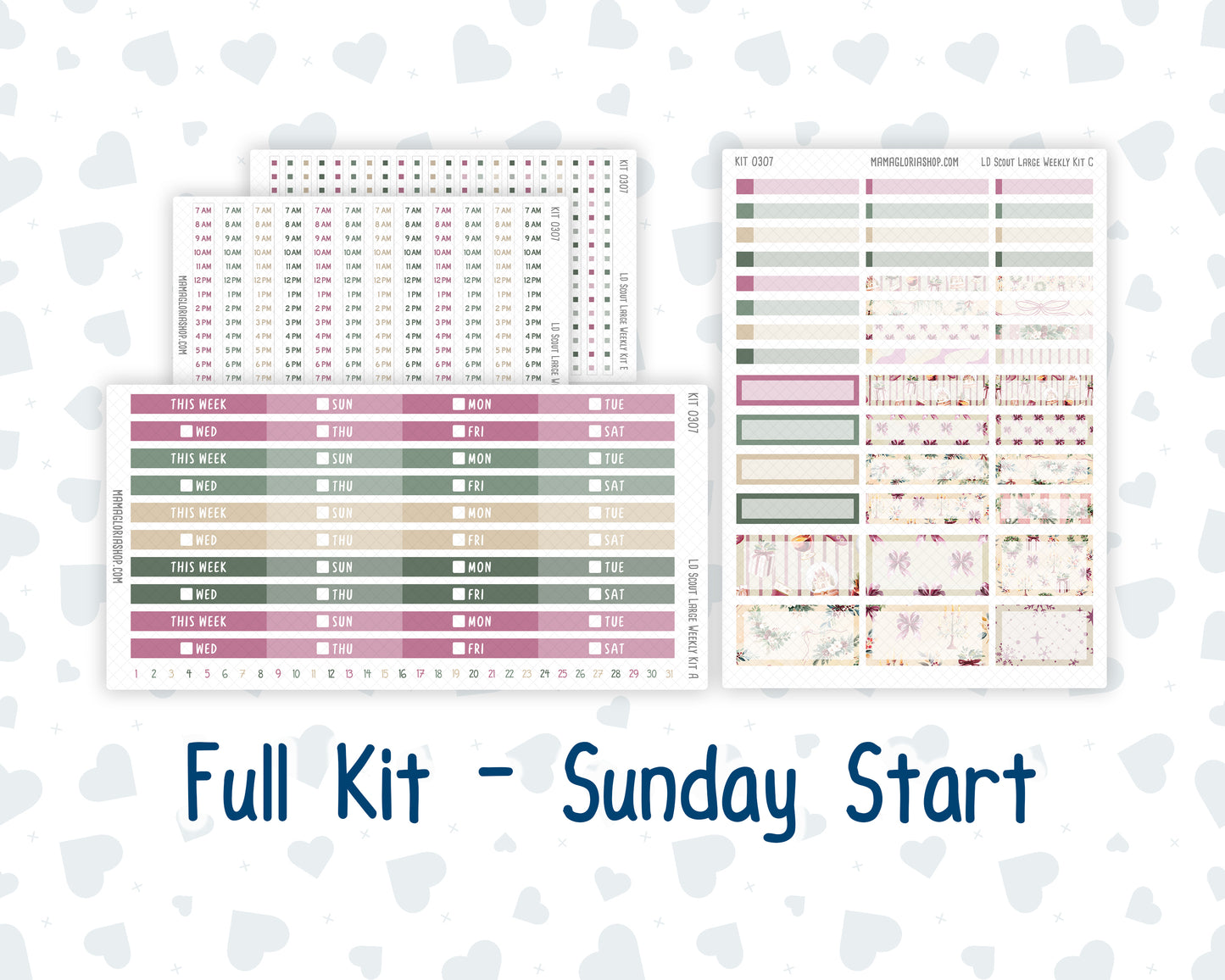 Kit 0307 - Laurel Denise The Scout Planner Large - Weekly Kit - December - Velvet Hearth