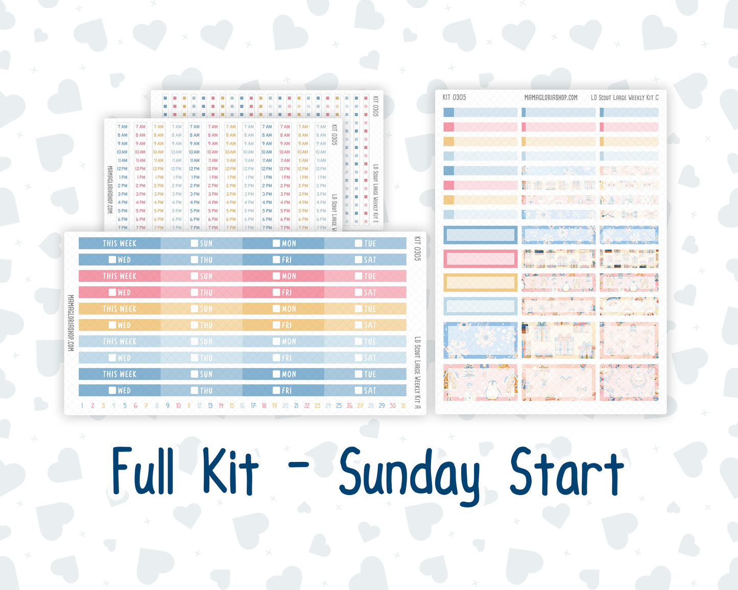 Kit 0305 - Laurel Denise The Scout Planner Large - Weekly Kit - December - Sugarplum Parade