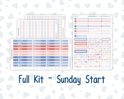 Kit 0273 - Laurel Denise The Scout Planner Large - Weekly Kit - July - Americana In Bloom