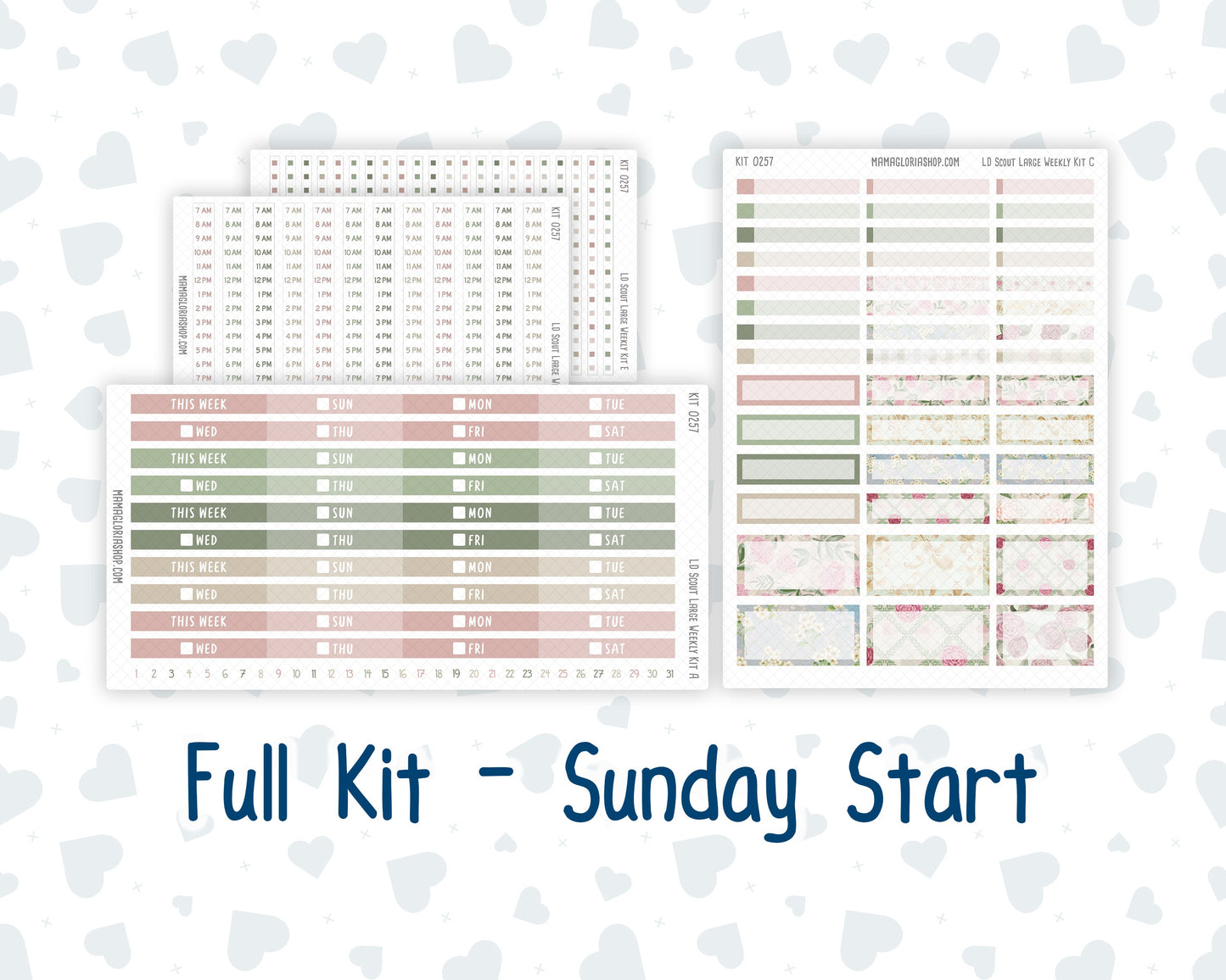 Kit 0257 - Laurel Denise The Scout Planner Large - Weekly Kit - March - Blush Garden