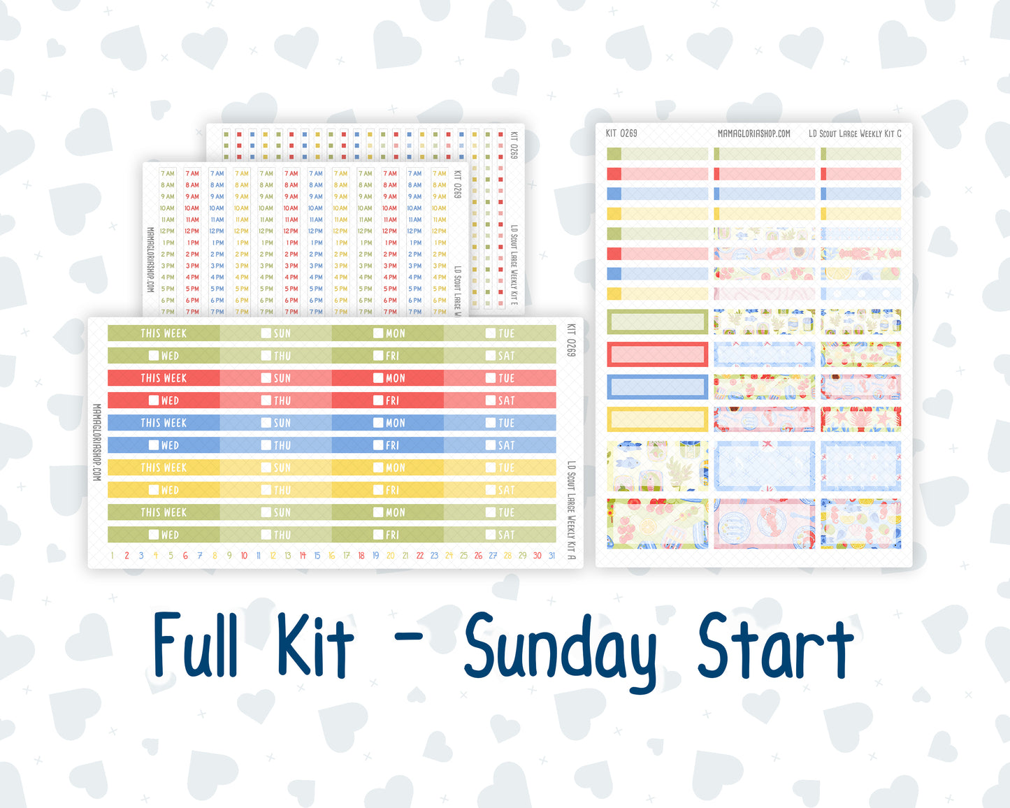 Kit 0269 - Laurel Denise The Scout Planner Large - Weekly Kit - June - Dolce Mare