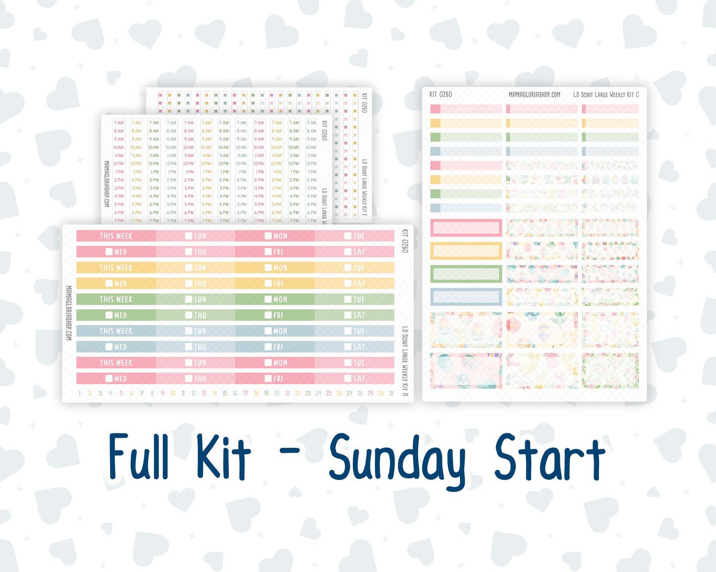Kit 0260 - Laurel Denise The Scout Planner Large - Weekly Kit - April - Pastel Egg Hunt