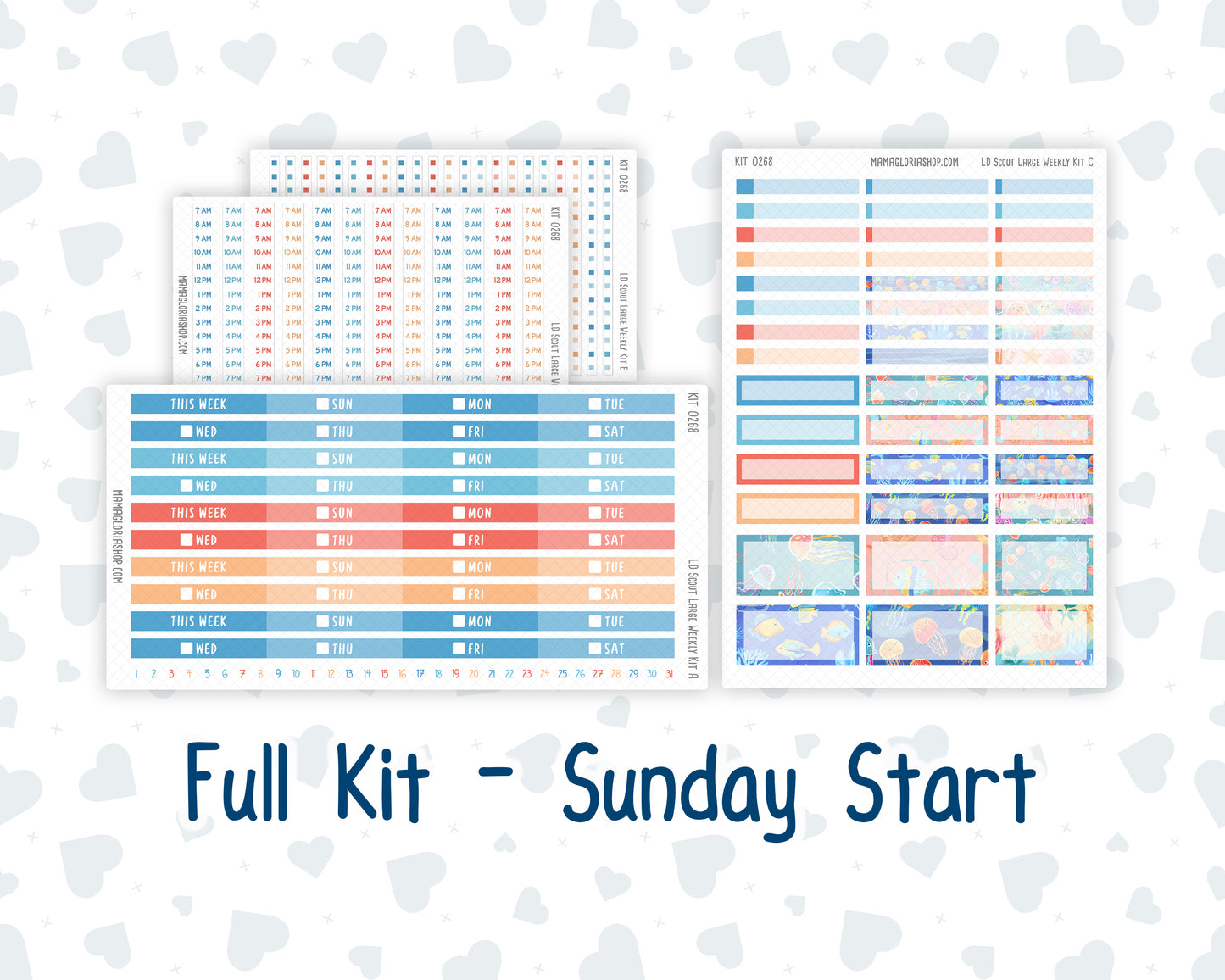 Kit 0268 - Laurel Denise The Scout Planner Large - Weekly Kit - June - Sea Sweeties