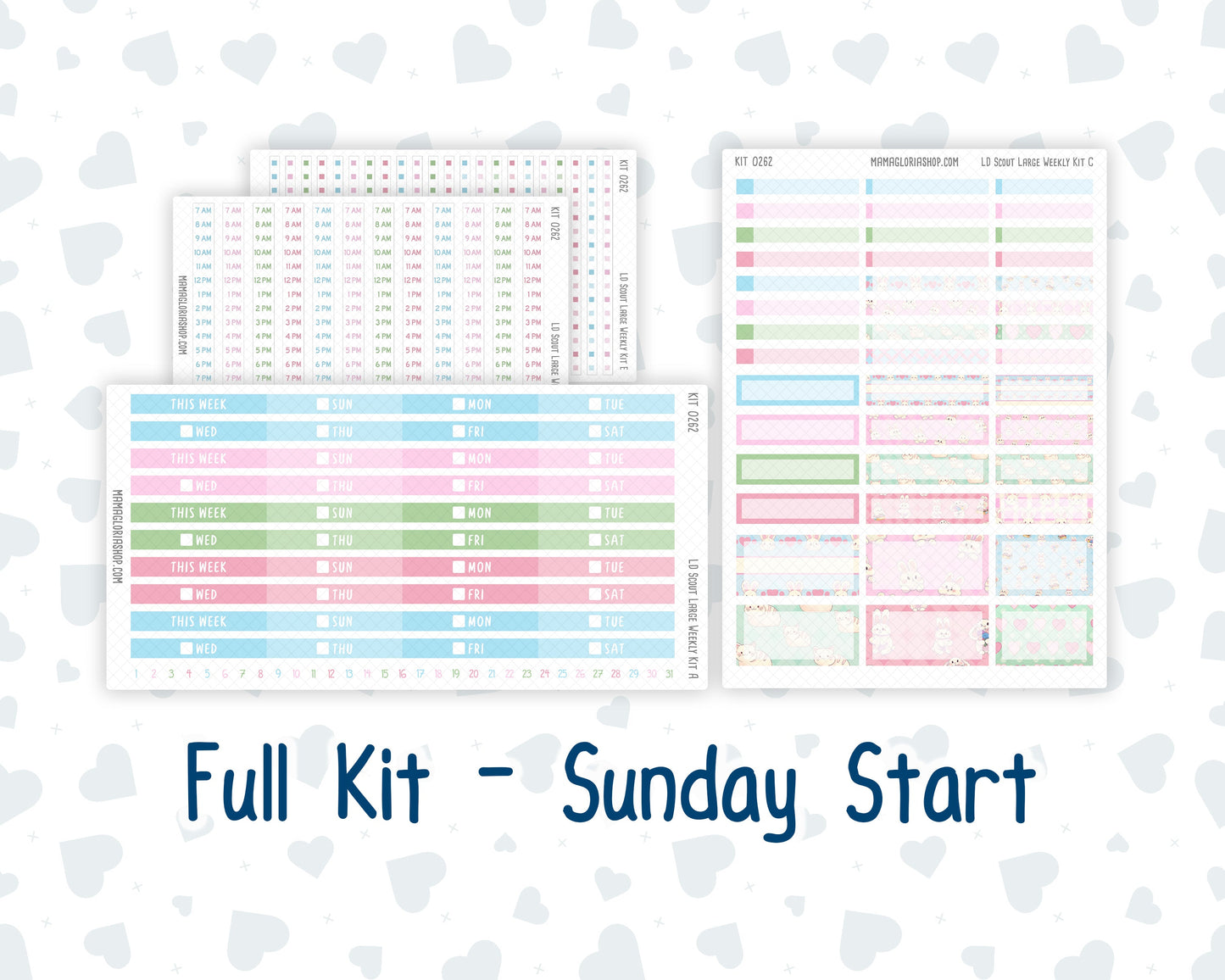 Kit 0262 - Laurel Denise The Scout Planner Large - Weekly Kit - April - Spring Puffs
