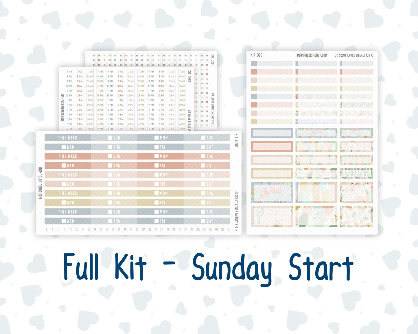 Kit 0261 - Laurel Denise The Scout Planner Large - Weekly Kit - April - Llama Spring
