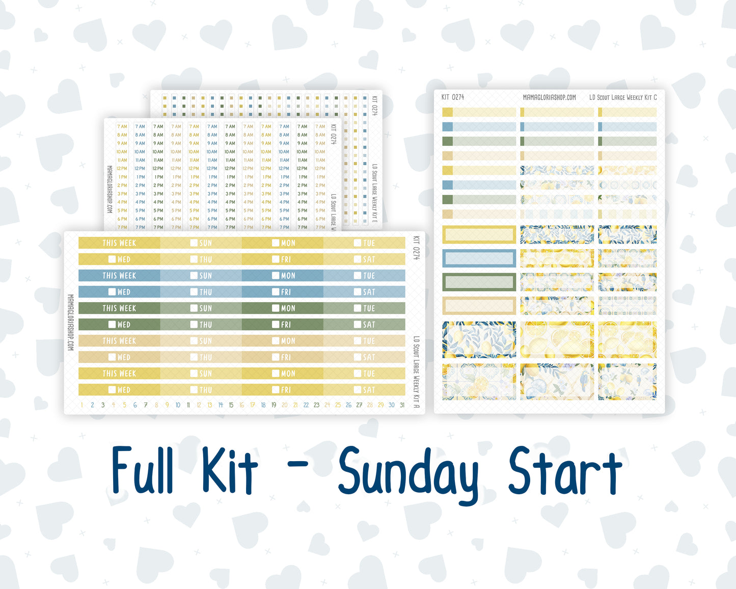 Kit 0274 - Laurel Denise The Scout Planner Large - Weekly Kit - July - Sunny Lemon Shore