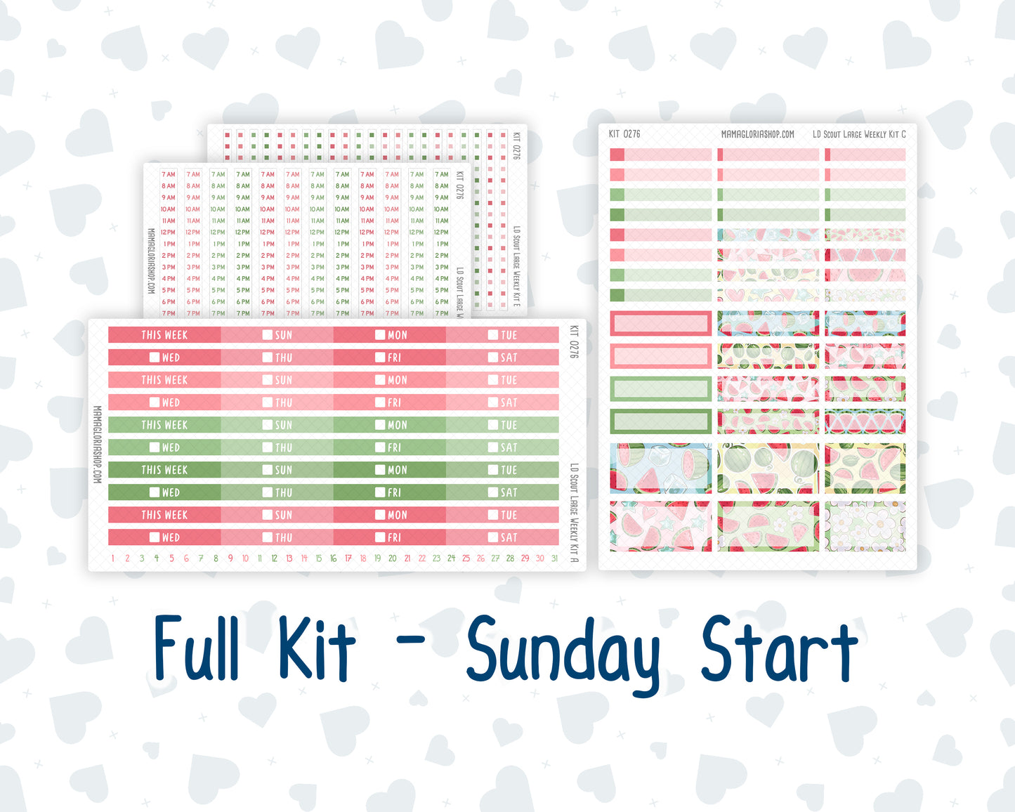Kit 0276 - Laurel Denise The Scout Planner Large - Weekly Kit - July - Melon Crush