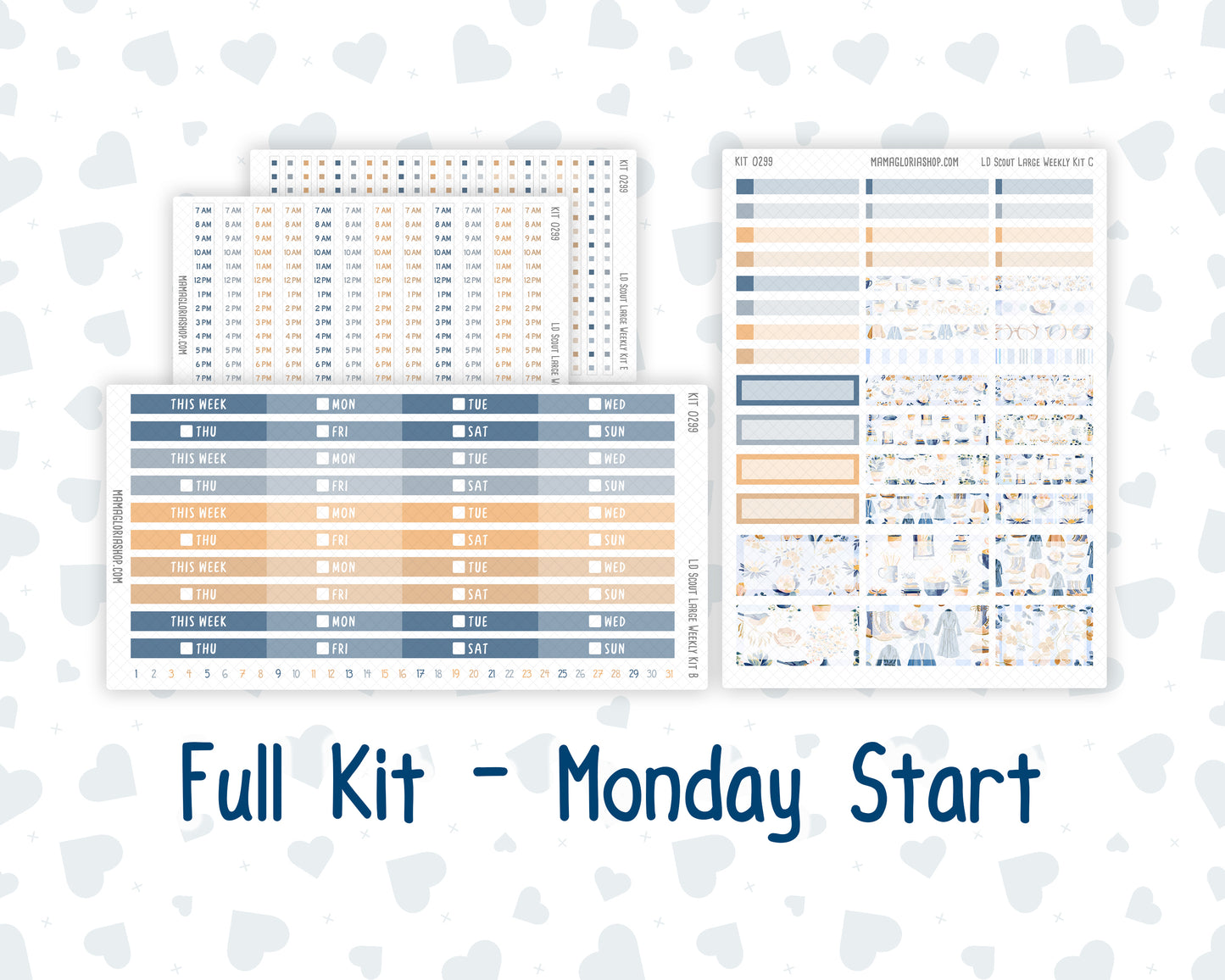 Kit 0299 - Laurel Denise The Scout Planner Large - Weekly Kit - October - Book Nook