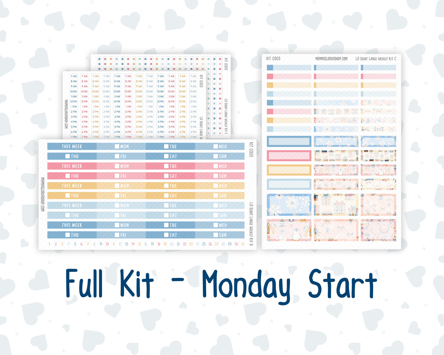 Kit 0305 - Laurel Denise The Scout Planner Large - Weekly Kit - December - Sugarplum Parade