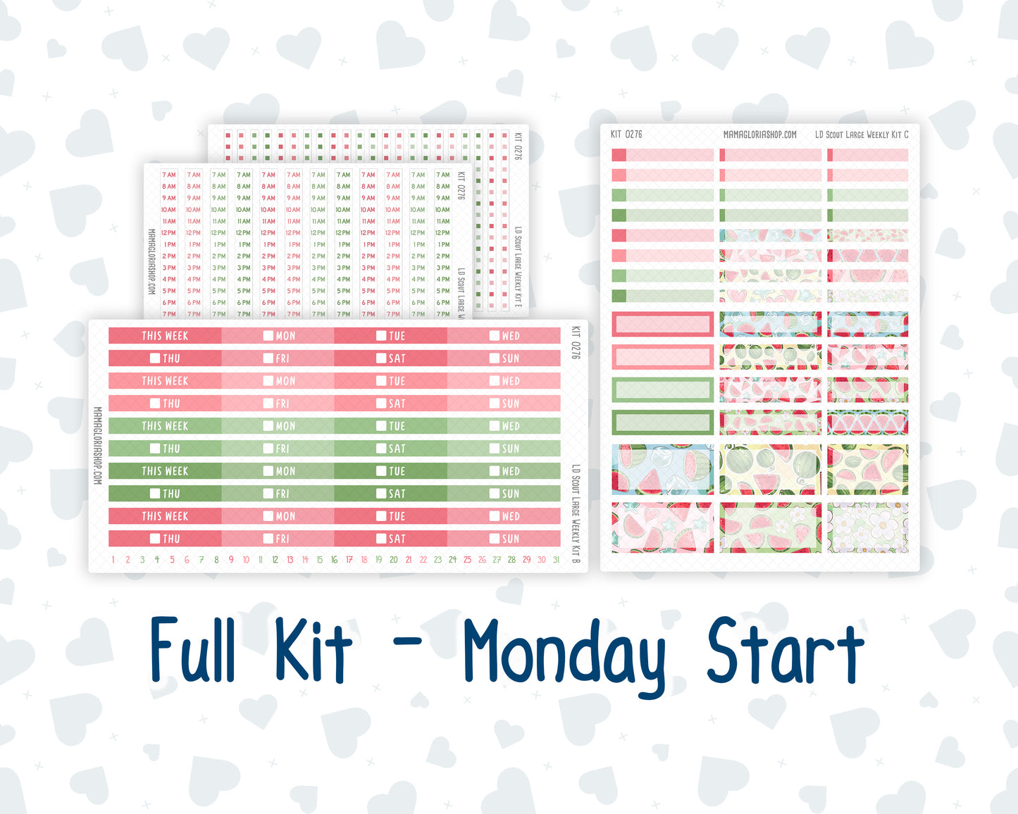 Kit 0276 - Laurel Denise The Scout Planner Large - Weekly Kit - July - Melon Crush