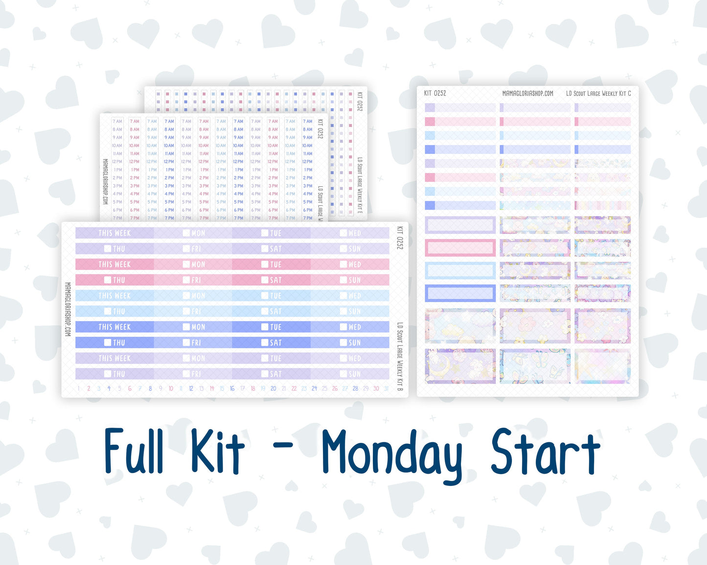 Kit 0252 - Laurel Denise The Scout Planner Large - Weekly Kit - February - Tokyo Candy Cloud