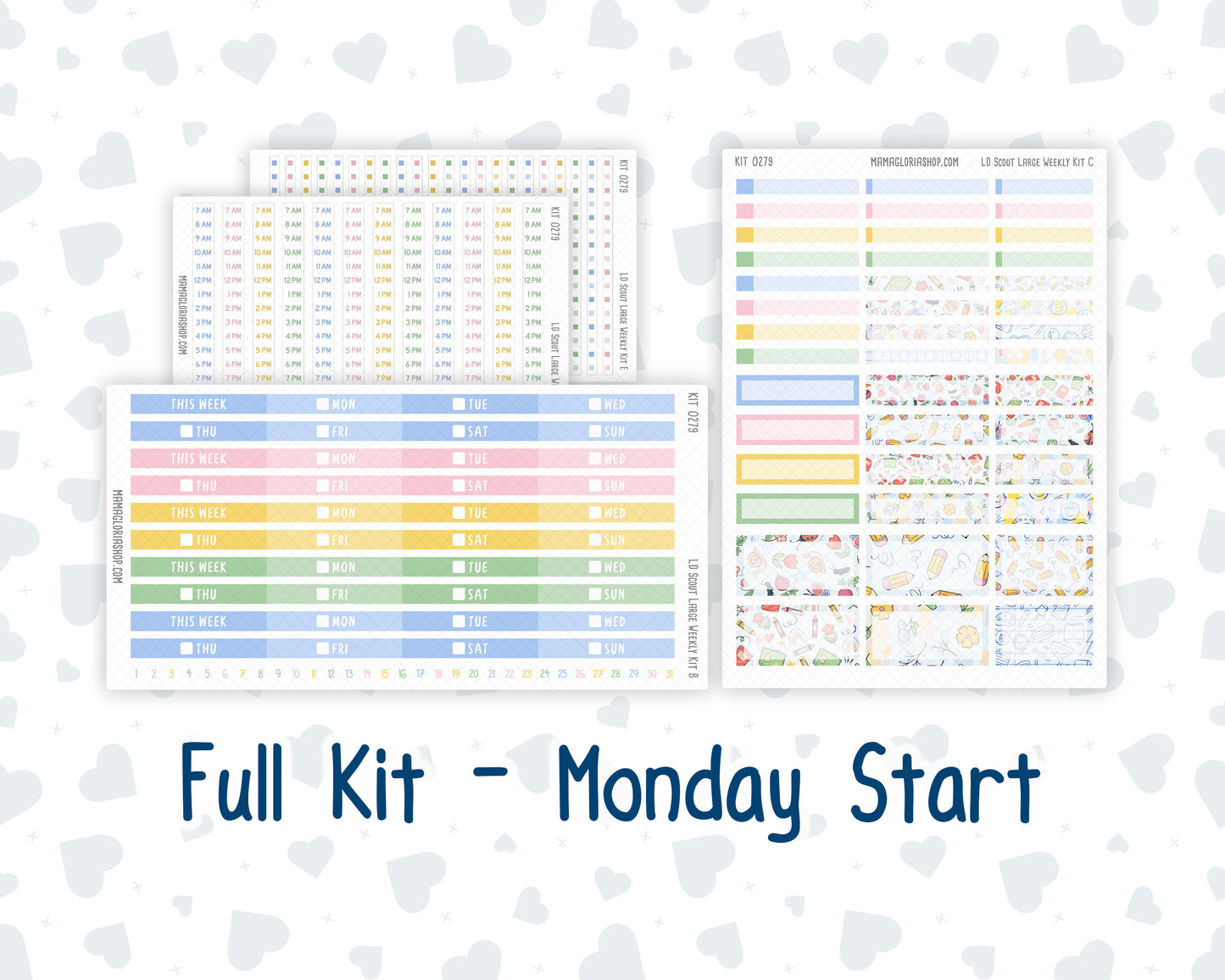 Kit 0279 - Laurel Denise The Scout Planner Large - Weekly Kit - August - Not Ready For School