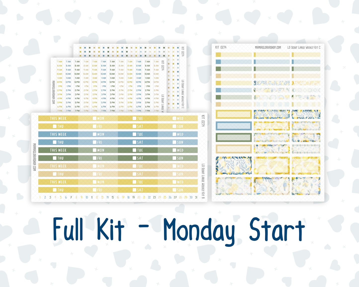 Kit 0274 - Laurel Denise The Scout Planner Large - Weekly Kit - July - Sunny Lemon Shore